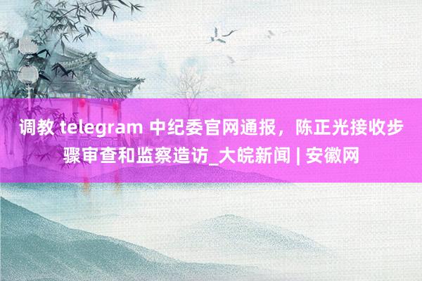 调教 telegram 中纪委官网通报，陈正光接收步骤审查和监察造访_大皖新闻 | 安徽网